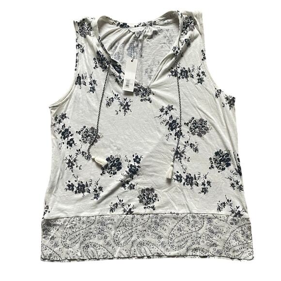 Lucky Brand Womens/Teen Floral Sleeveless Paisley Top Size Large Flowy Boho - Picture 1 of 8